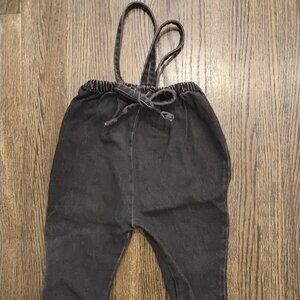 Black denim baby overalls